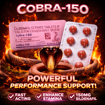 Cobra 150 Performance Tablets | Fast Acting Formula | Premium Quality | Discreet Delivery